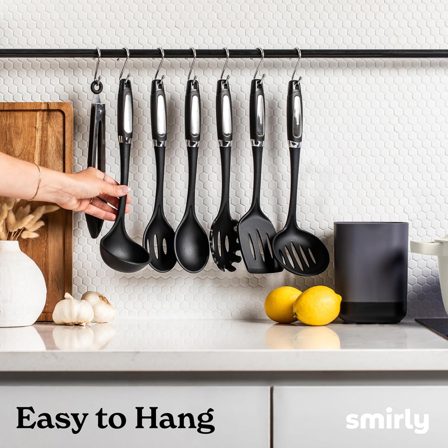 Silicone Kitchen Utensils Set & Holder
