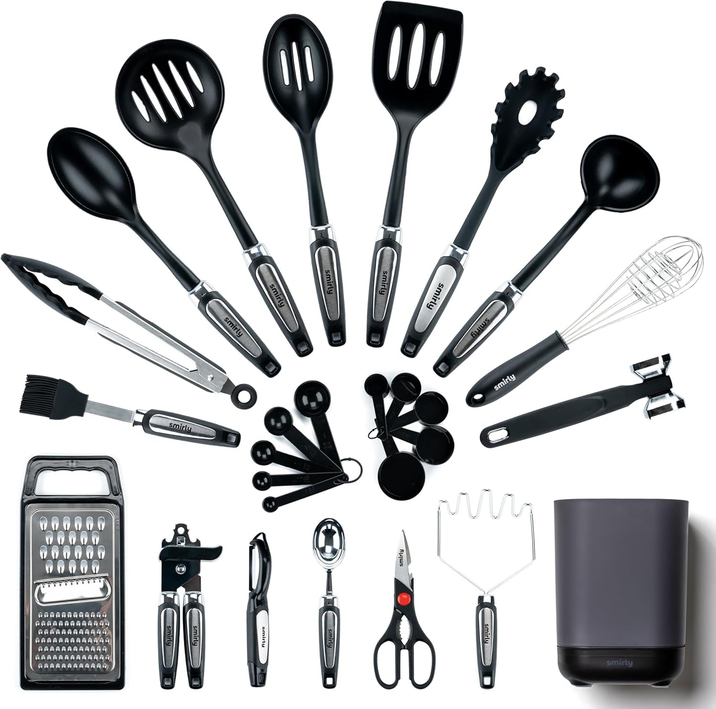 Silicone Kitchen Utensils Set & Holder