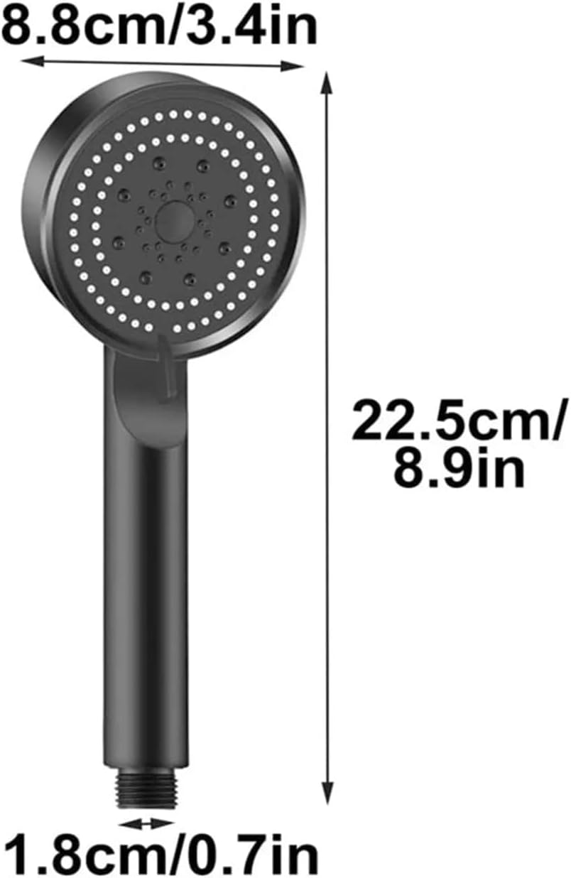 Busstier Turbo High Pressure Handheld Shower Head with 5 Functions (Black)