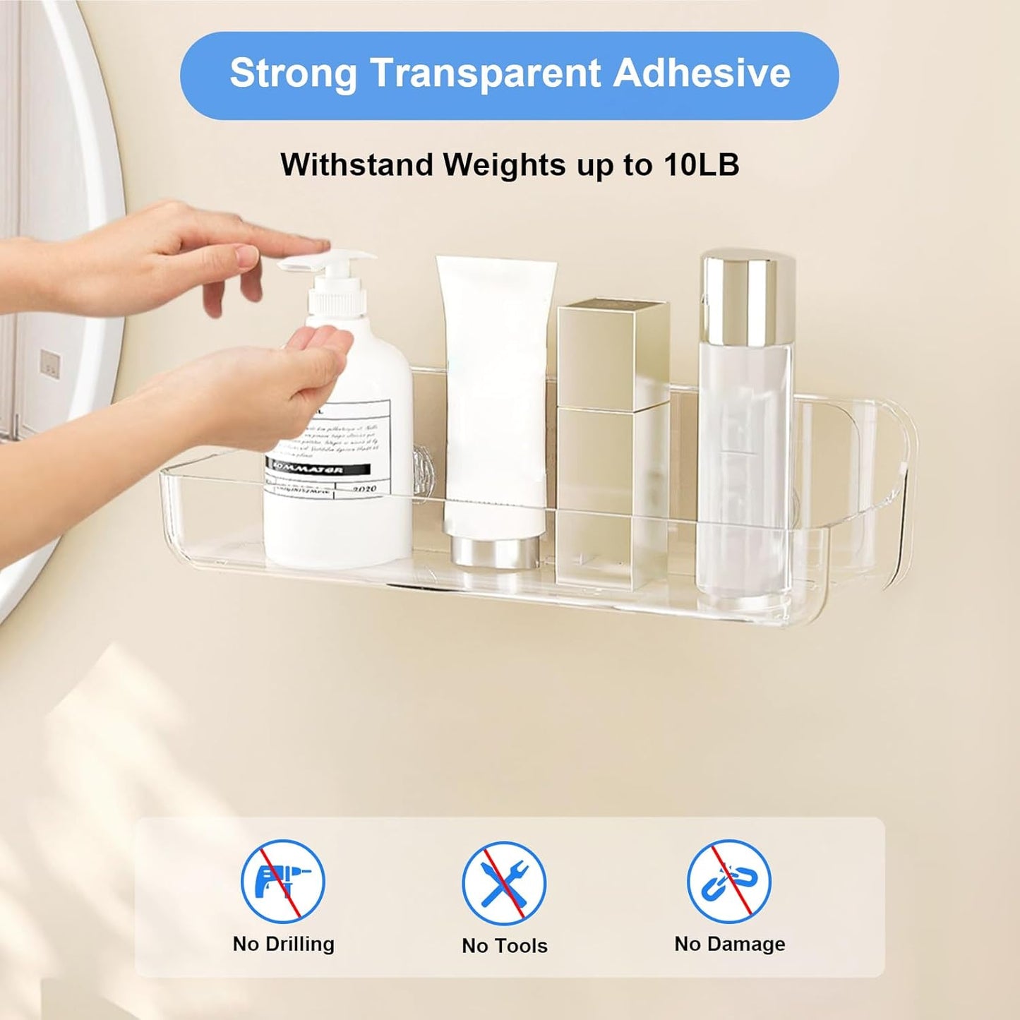 Diesisa Acrylic Wall Mounted Shower Caddy